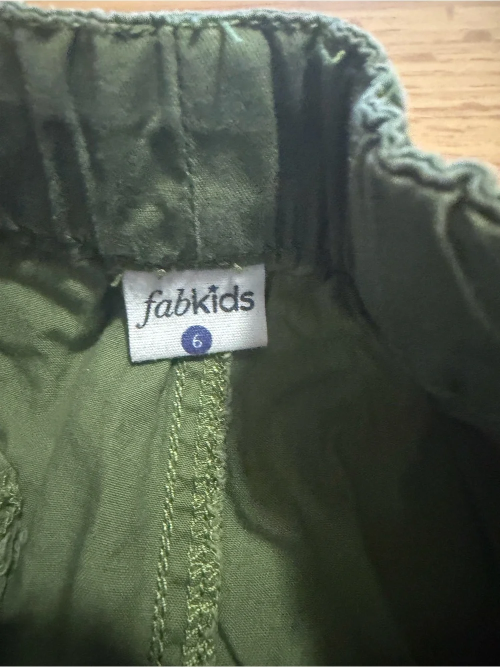 fabkids Olive Green Cargo Shorts with Drawstring